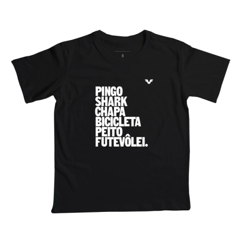 Camiseta KIDS Pingo, Shark, Chapa, Bicicleta, Peito e Futevôlei. na internet