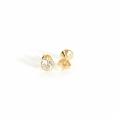 Brinco Ponto de Luz com Garras Banho Dourado