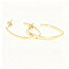 Brinco Argola Gota Longa Banho Dourado