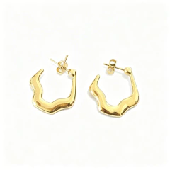 Brinco Argola Ondulado Semi Aberto Banho dourado A22.30 XL18.30 X E3 MM