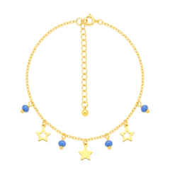 Tornozeleita Estrelas e Bolinhas Azuis