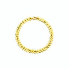 Pulseira Escamas Lisas Banho Dourado