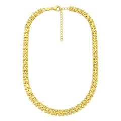 Colar Banho Dourado Choker Coroa