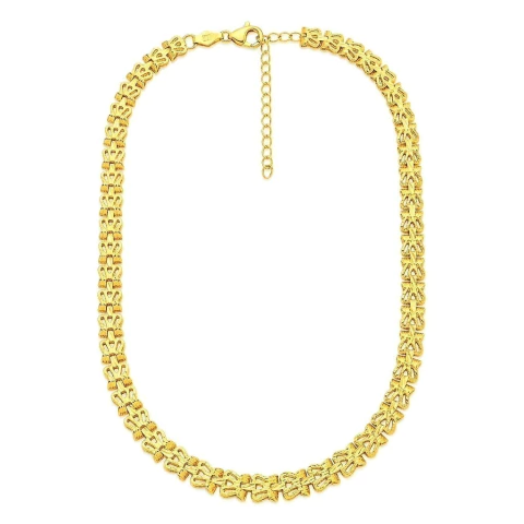 Colar Banho Dourado Choker Coroa