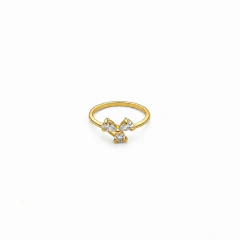 Anel Flor Gota Tamanho 15 Banho Dourado
