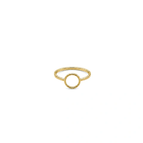 Anel Tamanho 19 Círculo Vazado Banho Dourado