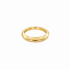 Anel Tamanho 19 Liso Banho Dourado