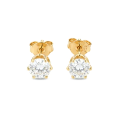 Brinco Banho Dourado Ponto Luz 6 Garras