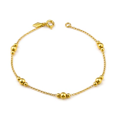 Pulseira com Bolinhas Banho Dourado