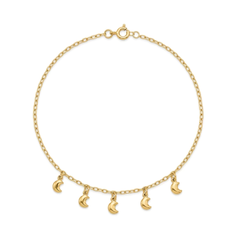 Tornozeleira com Meia Luas Banho Dourado