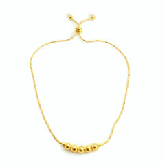 Pulseira Fina com Bolinhas Banho Dourado