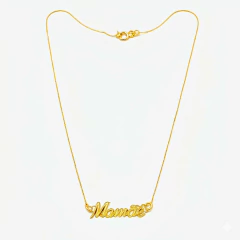 Colar Fino com Nome Mamãe Banho Dourado