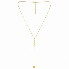 Colar Banho Dourado Cinco Circulos Texturizado