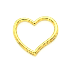 Pingente Banho Dourado Coração Vazado
