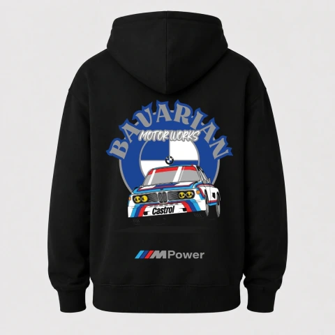 Casao de Moletom Automotivo Bavaria M Power Canguru Impotado com Capuz - Ripfire Club