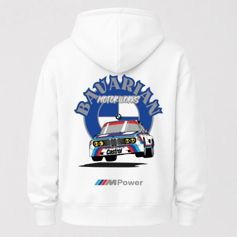 Casao de Moletom Automotivo Bavaria M Power Canguru Impotado com Capuz - comprar online