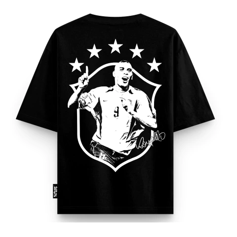 Camiseta Ronaldo Fenômeno Oversized Masculina Preta – Camisa Futebol Retrô Nº 9 Estampa Costas na internet