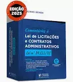 Capa de um livro jurídico "Comentários à Lei de Licitações e Contratos Administrativos", com subtítulo "Lei nº 14.133/21", Edição 2025, em tons de azul escuro e branco.