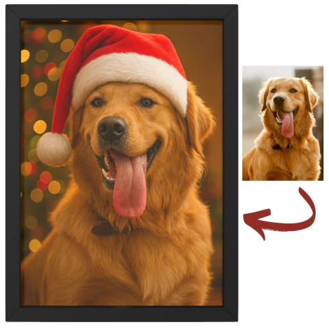 Quadro Personalizado Pet Natalino - comprar online