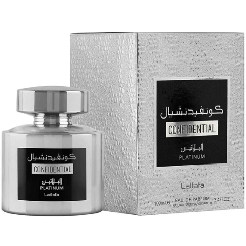 Perfume Árabe Confidential Platinum Lattafa Eau De Parfum 100ml