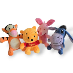 Set Mini Peluches X4 Winnie Pooh Y Amigos Llavero Charm