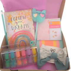 Box Ideal Regalo Escolar Cuaderno Y Resaltadores en internet