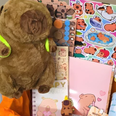 Super Box Capybara Capibara Ideal Regalo Kawaii Con Peluche 20cm en internet