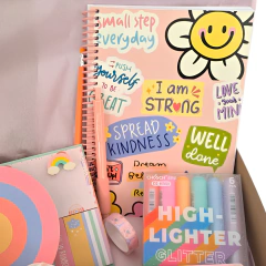Box Regalo Gift Cuaderno Planner Resaltadores Y Accesorios en internet