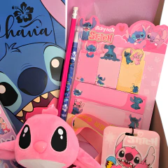 Stitch- Box Regalo Con Peluche Rosa Angel - comprar online