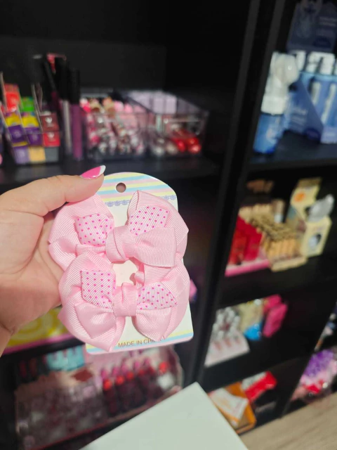 Laço c/ Bolinhas Rosa