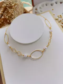 Choker Folheada Pérola 482