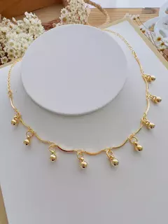 Choker Folheada a Ouro Bolinhas