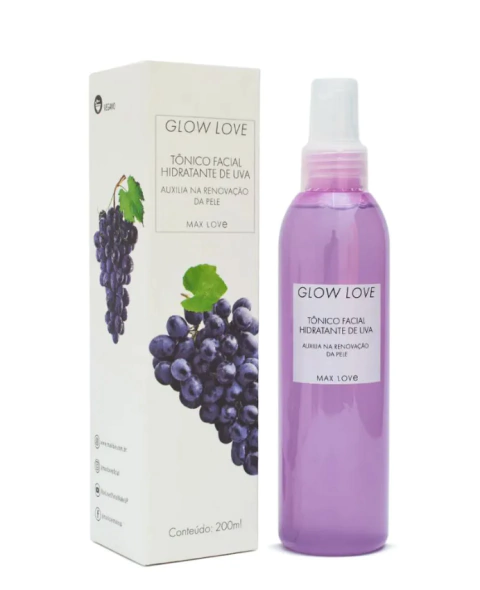 Tônico Facial Hidratante de Uva Glow Love - Max Love