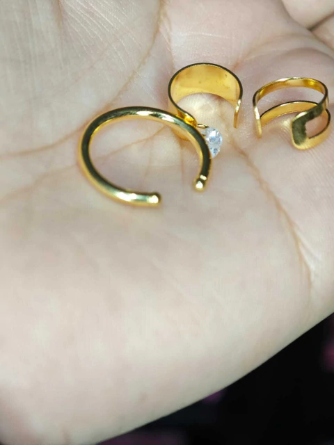 Trio de Piercing Fake Folheado a Ouro 5200