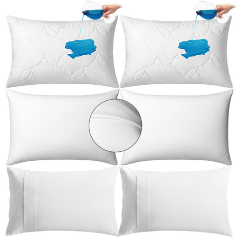 Combo 2 Almohadas Viscoelástica + 2 Protectores + 2 Fundas