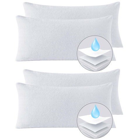 Set x4 Protector de Almohada Impermeable 90x50 Algodón Suave