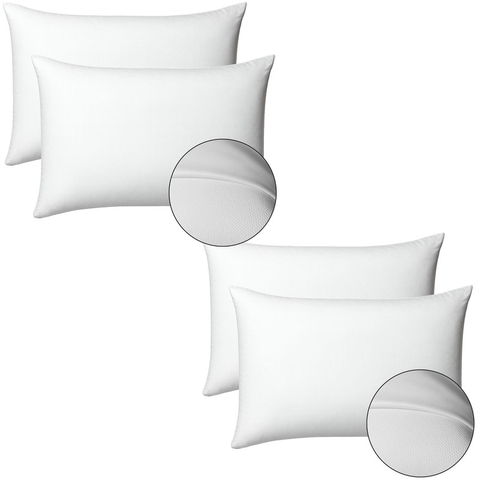 Set x4 Almohadas Viscoelásticas Ergonómicas con Protector