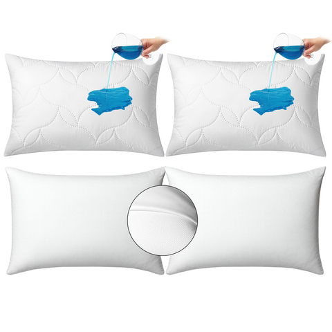 Combo 2 Almohadas Viscoelástica+ 2Protectores Algodón Suave