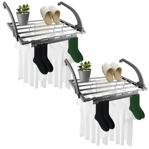 Set x2 Tendedero Plegable Portátil Apartamentos y Balcones Gris - comprar en línea
