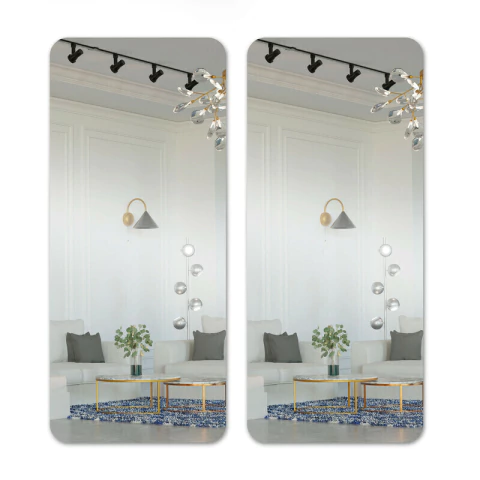 Set x2 Espejo Acrílico Decorativo 40x90 cm con Autoadhesivo