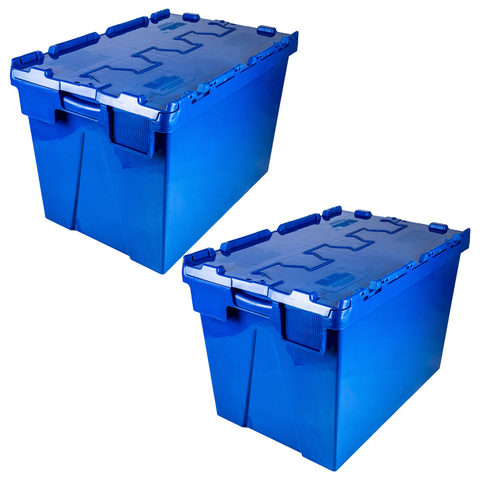 Set x2 Caja Seguridad Plástica 60x40x40 cm Tapa Abisagrada