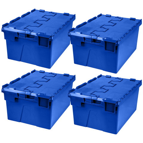 Set x4 Caja Seguridad Plástica 40x29x20 cm Tapa Abisagrada