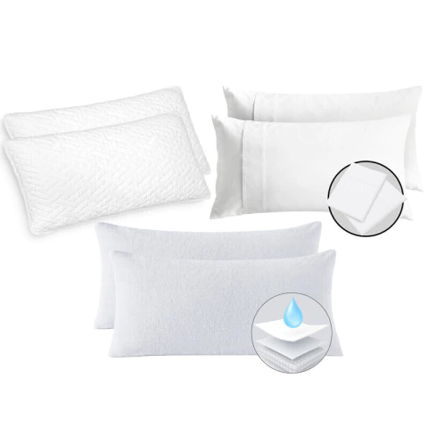 Combo x6 Almohadas Ultrasonido + Protectores + Fundas 90x50