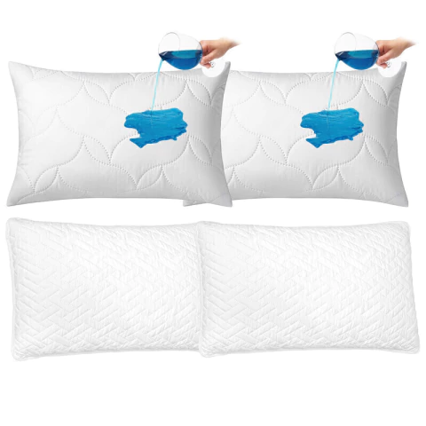 Combo 2 Almohadas Ultrasonido + 2 Protectores Impermeables