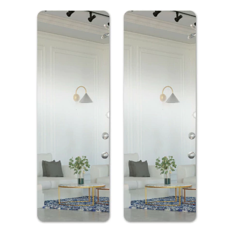Set x2 Espejo Pared Rectangular 40x120 Autoadhesivo Acrílico