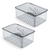 Set x2 Recipiente Transparente Apilable con Tapa Organizador Gris