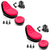 Set x2 Sofá Inflable Portátil con Reposapiés - Inflador Eléctrico Rojo