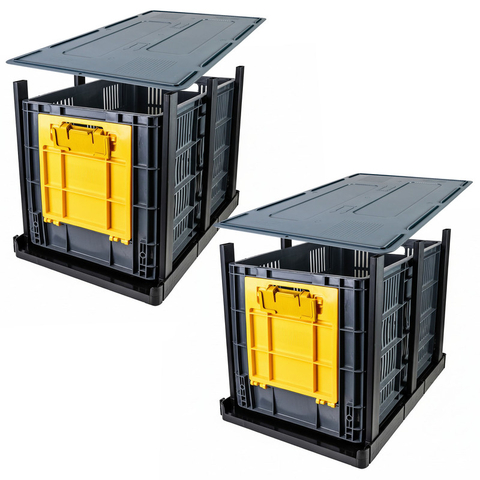 Set x2 Estantería Modular Canastilla Perf y Ventana + Tapas
