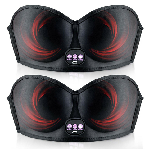 Set x2 Masajeadores de Senos con Calor y Ciclos de Masaje Relajante, Estimulación Suave, Alivio de Tensión, Portátiles, Recargables y con Niveles.