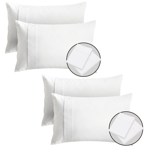 Set x4 Fundas de Almohadas 180 Hilos Blancas Algodón 70x50 - comprar en línea